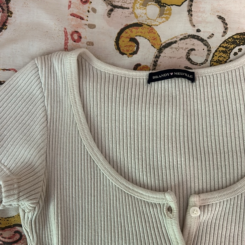 Brandy Melville cream ribbed top
